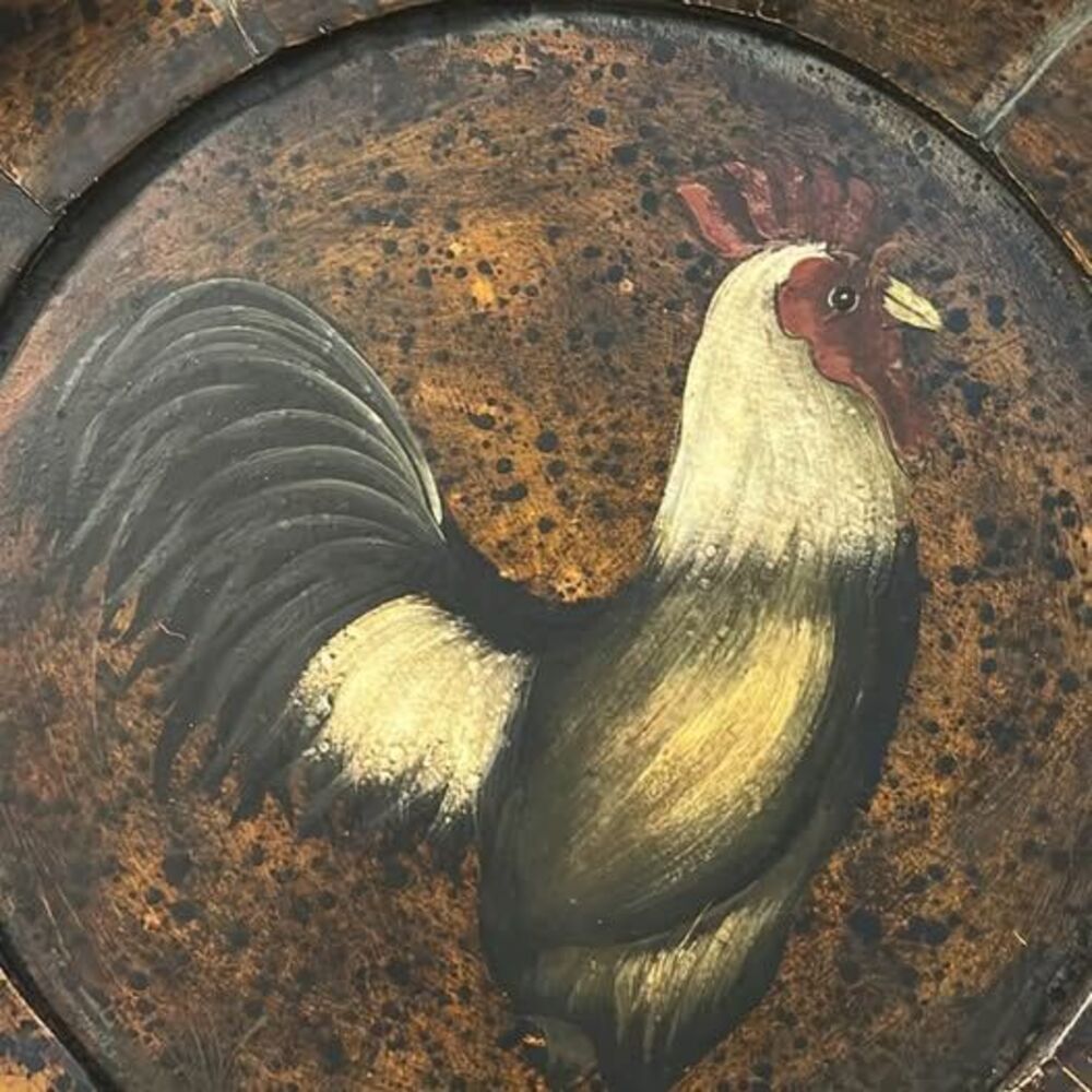Decorative Vintage Inspired Handpainted Rooster Plaque